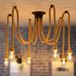 ANWIO Henneptouw plafondlamp hanglamp spin kroonluchter henneptouw DIY plafondlamp retro hanglamp hanglamp E27 voor eetkamer slaapkamer woonkamer eetkamer hotel decoratie (6 vlammen)