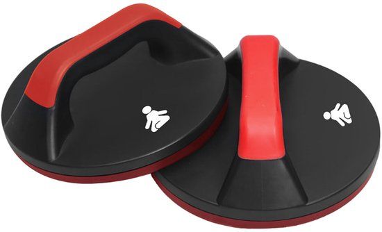 Fitpaddy Push-up-standaard (2 Stuks) Zwart/Rood Kunststof 100 kg