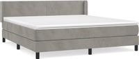 VidaXL Boxspring met matras fluweel lichtgrijs 160x200 cm