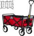 Merkloos Tuin Wagen Transportwagen Strandkar Opvouwbare Wagenkar Oxford Stof Pe 600D Kampeerwagen met 4 Wielen Gereedschapswage Max Laad 80 kg Bagage