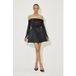 Odd Muse Robe Bardot Mini en satin Noir XXS