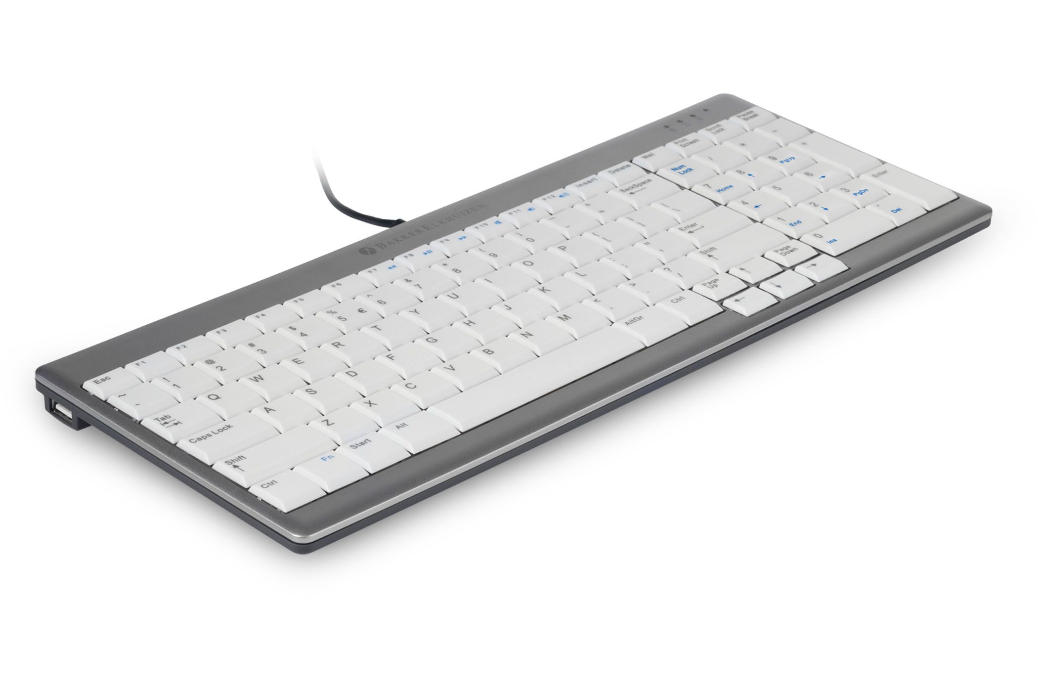 Bakker & Elkhuizen BakkerElkhuizen UltraBoard 960 - USB QWERTY US English Mini Keyboard - Light Grey/White