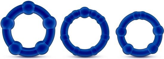 Blush Novelties Blush STAY HARD BEADED S Cockring Set Blauw
