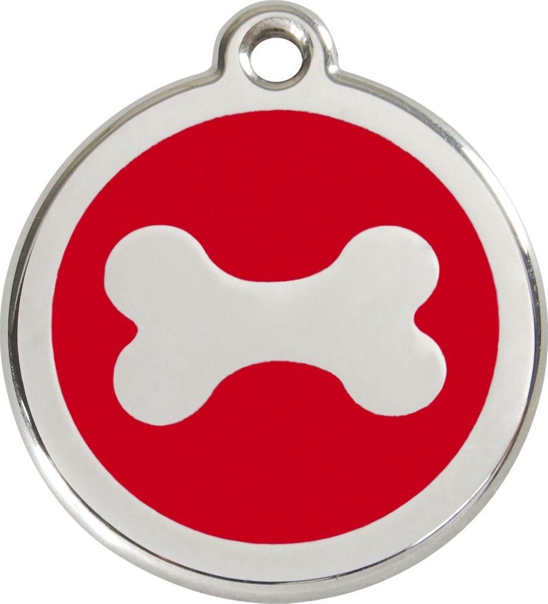 Red Dingo Hondenpenning 20 mm - rood - rvs