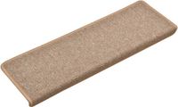 vidaXL Trapmatten 15 st 65x21x4 cm lichtbruin met rechthoekige rand