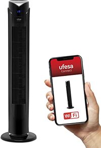 UFESA Oslo WiFi, Torenventilator, 81 cm, App-bediening, 3 Snelheden, 3 Standen, LED-Touchpaneel met Afstandsbediening, 12-uur timer, 70° Oscillatie, 45W