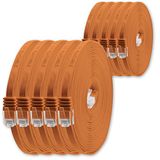 1aTTack.de 0,25m CAT6 Platte kabel RJ45 1000 Mbit, 10 stuks - oranje