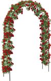Brixy Rozenboog Tuinboog Rankhulp Bloemenboog Voor klimplanten Metaal 240 x 140 x 38 cm Zwart