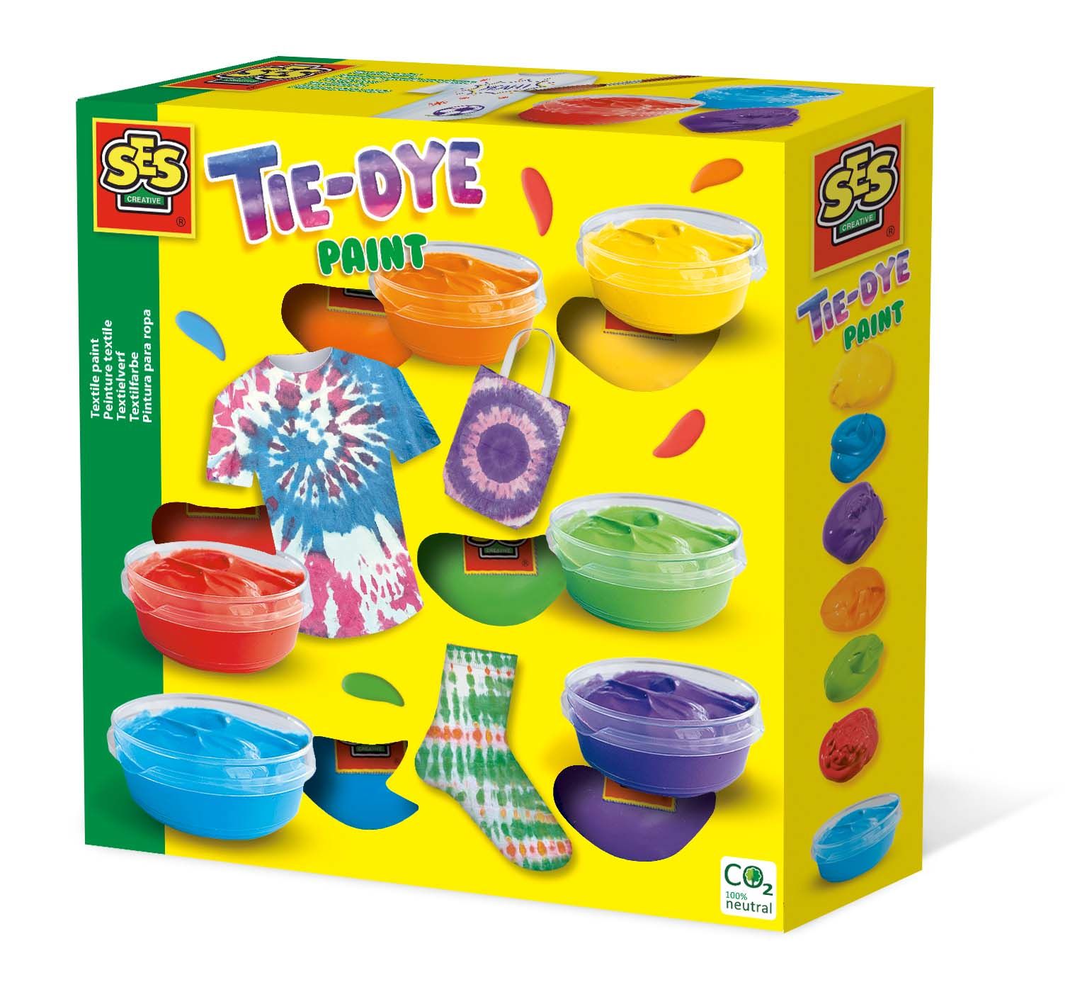 SES Creative Tie-dye textielverf - 6 kleuren - voor kinderen vanaf 5 jaar