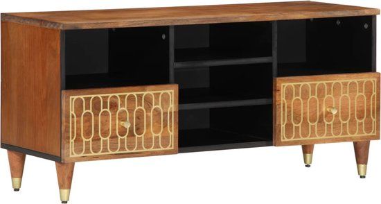 vidaXL Tv-meubel 100x33x46 cm massief mangohout