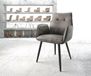 Zoa-Flex Fauteuil - Microvelours Gris Antique, 4 pieds coniques noirs, noyau à ressorts ensachés