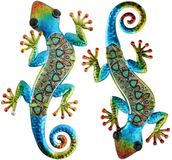 Unyqoos® Décoration murale gecko métallique colorée