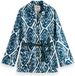 Scotch & Soda Blazers Femme Lyocell Paisley Coupe Droite Vert