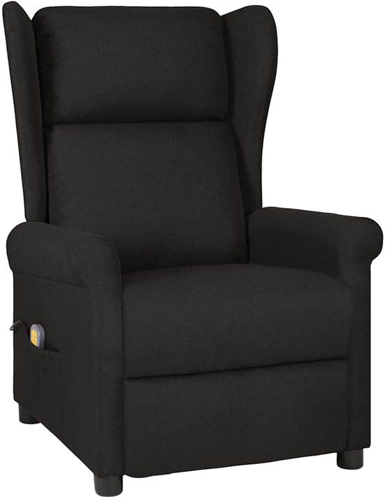 vidaXL Massagestoel stof zwart