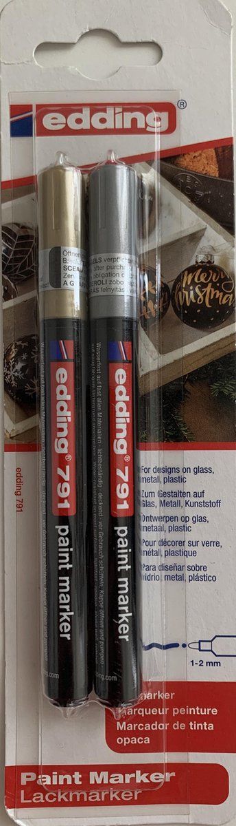 Edding 791 lakmarker - goud & zilver - 1-2 mm