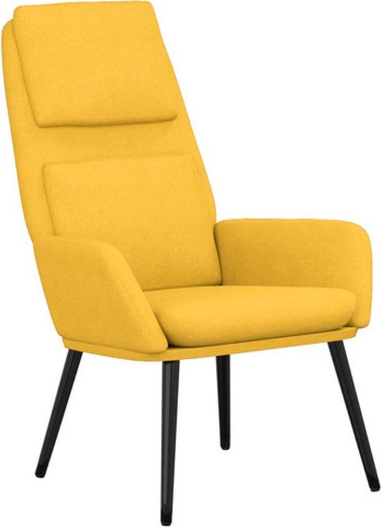 vidaXL Relaxstoel stof mosterdgeel