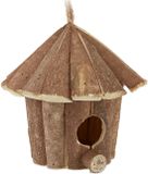 Merkloos / Sans marque Relaxdays Decoratie Vogelhuisje - Hout - Donkerbruin/Lichtbruin - Hangend - 16x16x29 cm