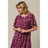 &Co Woman AXELLE DOT Jurk - Viscose - Korte mouw - Lang - Paars - XS