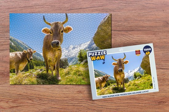 MuchoWow Puzzel Koeien - Zon - Oostenrijk - Legpuzzel - Puzzel 1000 stukjes volwassenen - Sinterklaas cadeautjes - Sinterklaas voor grote kinderen