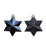 Decoris Ster kunststof L9b9h12 cm nachtblauw 12 st Shatterproof