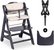 Hauck Beta+ kinderstoelset - FSC®-gecertificeerd – Hout - inclusief wielen en houten tafel - Dark Grey