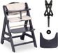 Hauck Beta+ kinderstoelset - FSC®-gecertificeerd – Hout - inclusief wielen en houten tafel - Dark Grey