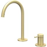 IVY Bond Wastafelkraan - 2-Gats Bladmontage - Geborsteld Mat Goud PVD