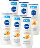 NIVEA Perzik- en Abrikozenpitolie verzorgende Douchegel - Voordeelverpakking - 6 x 250 ml