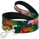 Buckle-Down Pet Leash - Leeuw King Simba & Nala Growing Up Scenes - 6 voet lang - 1" breed