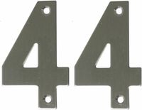 AMIG Huisnummer 44 - massief Inox RVS - 10cm - zilver