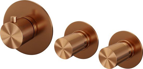 Brauer Copper Carving Inbouwthermostaat - Koper Geborsteld PVD
