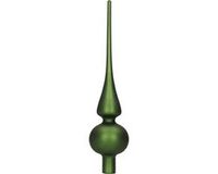 Decoris Kerst piek - donkergroen - 26 cm - glas - mat