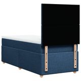 VidaXL Boxspringbed met matras, blauw, 100x200 cm, met stoffen bekleding
