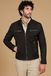 D'Arienzo Blouson en cuir nubuck marron foncé effet froisée, Taille 44/XS, Couleur Marron foncé