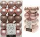 Kerstversiering boules de Noël en plastique rose clair 4-6 cm lot de 46x pièces - Décoration de sapin de Noël
