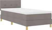vidaXL LED Boxspring Bed met Hoofdeinde Taupe 90 x 200 cm Stof