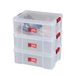 SUNDIS Clip'N Store, kunststof opbergbox met clip-on deksel, 27L, set van 3
