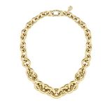 BOSS Jewelry Dames LIVE STATEMENT Collectie Ketting, Kettingarmband en Creolen in Roestvrij Staal met Geelgouden Plating