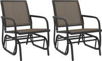 vidaXL Tuinstoelen, 2 stuks, bruin, 61x76x87 cm, Textilene, staal