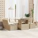vidaXL Bankstel 7-delig Beige en Crème polyrattan