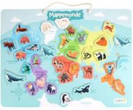 J!NX JADE Magnetisch continentenbord - Educatief spel - FSC-hout - 40x30 cm