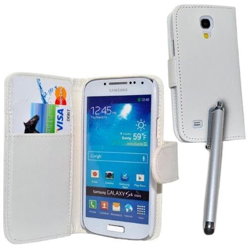 Accessory Master Accessory Master beschermhoes met klapdeksel voor Samsung Galaxy S4 Mini i9190 (leer, incl. styluspen) wit