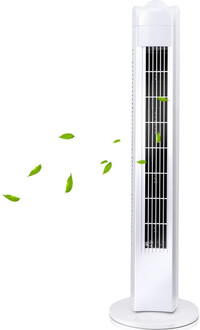 BES LED Ventilator - Aigi Bivon - Torenventilator - Staand - Rond - Mat Wit - Kunststof