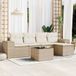 Maison Exclusive - Ensemble de meubles de jardin 6 pièces avec canapé et coussins, beige, en polyrotin