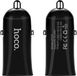 Hoco Z12 Chargeur de voiture double USB avec 2.4A, couleur noire, avec adaptateur allume-cigare