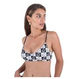 Top Hurley Top Bikini Dames - Smiley Check Scoop Front Bralette Zwart