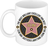 Bellatio Decorations Naam mok Selina - wit - Most Brilliant - keramiek - 300 ml - collega beker - cadeau