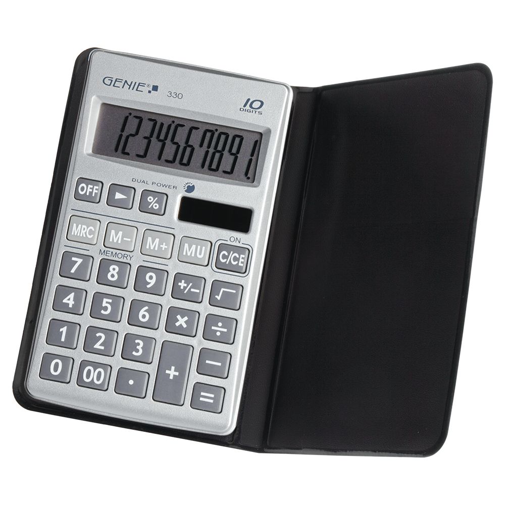 Genie 330 Pocket Calculator - Black/Silver