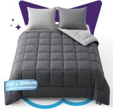 Slaapspeciaal Candas Import Export Slaapspeciaal Eazydekdekbed Supersoft Grijs/Antraciet 200x200 cm