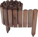 4 x Panneaux de clôture en bois, brun foncé, 20x200 cm. Bordure de jardin pour délimiter les parterres et les pelouses. Séparation de bordure flexible pour les allées